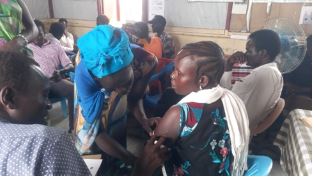 CNVs Training in Pibor with participants carrying out return demonstration on MUAC taking (Photo courtesy of Akech Hilly-Nutrition Officer) 2